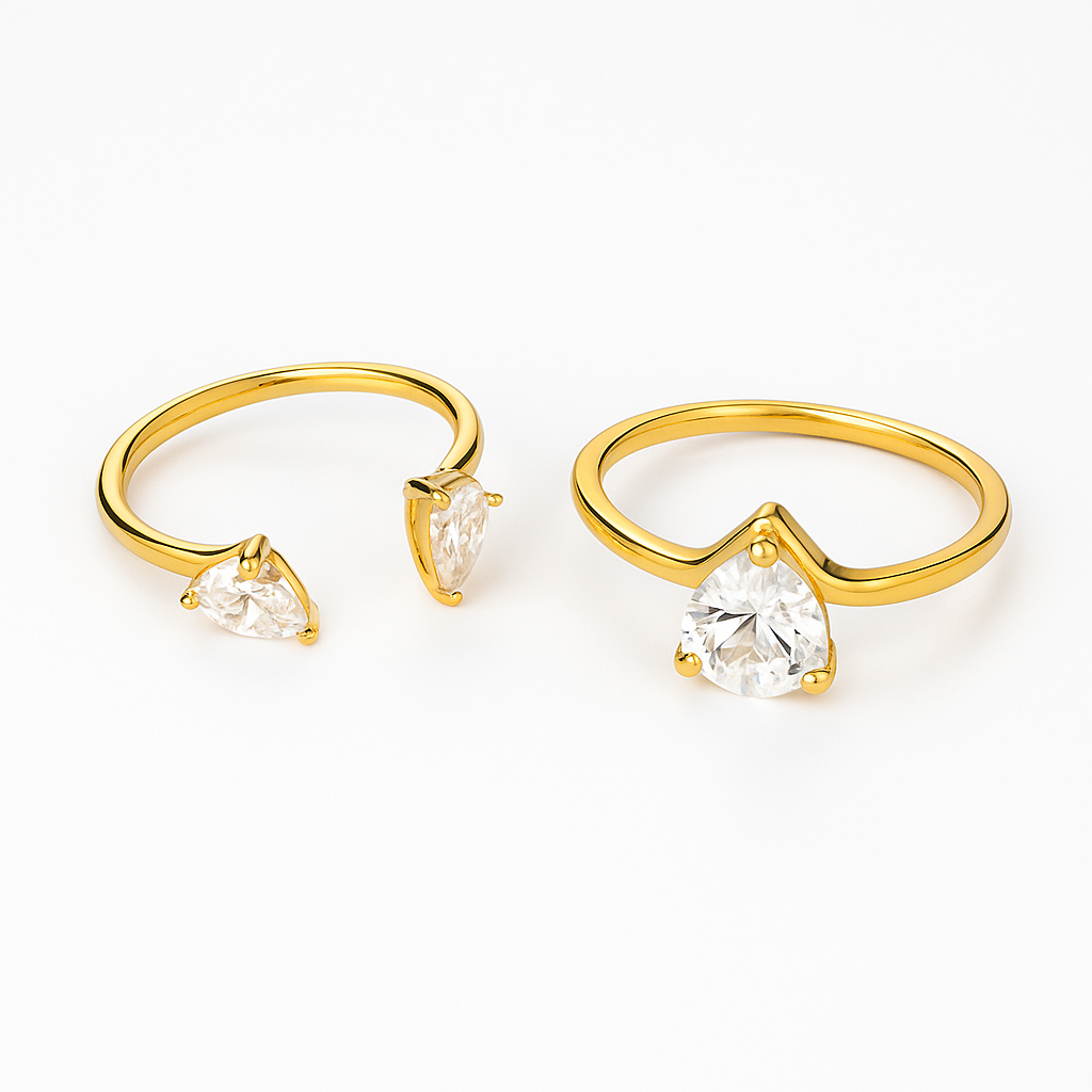 Golden Dimes Moissanite Diamond Rings SET (20)