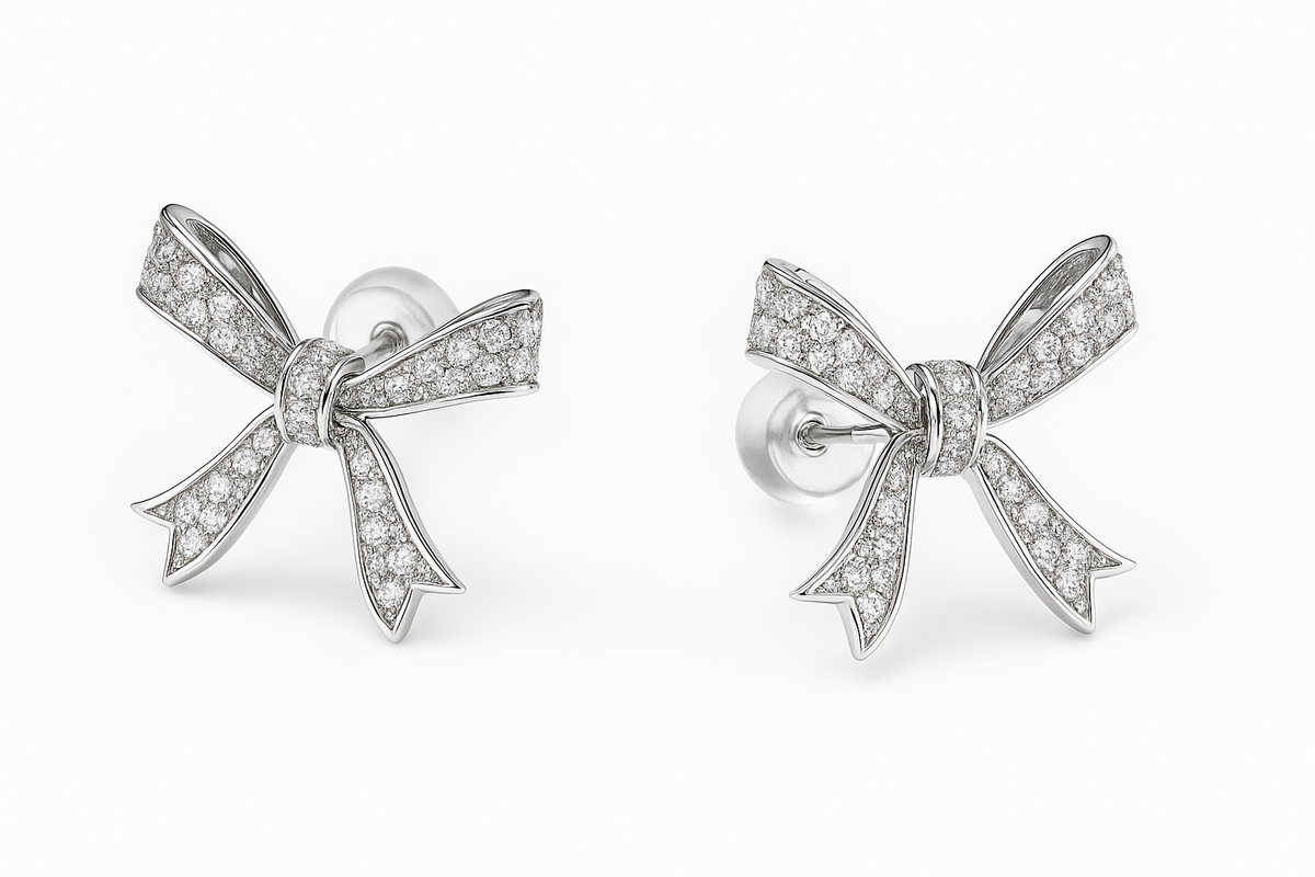 Bow Earrings Moissanite