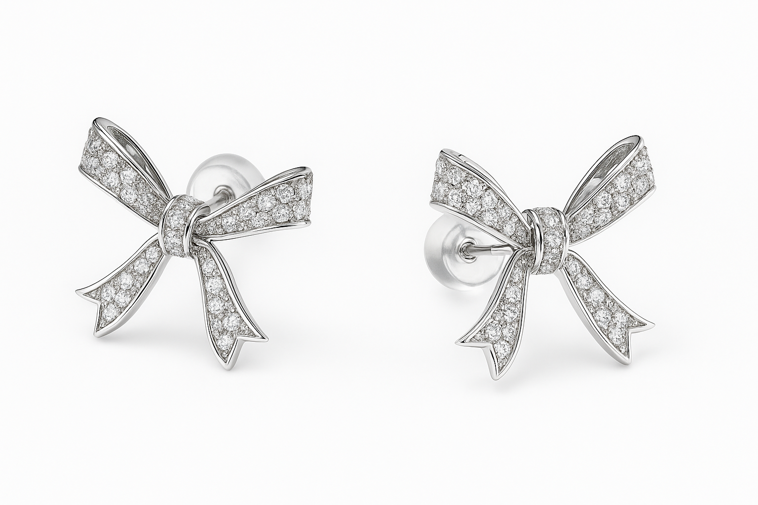Bow Earrings Moissanite