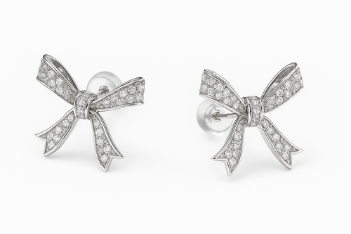 Bow Earrings Moissanite